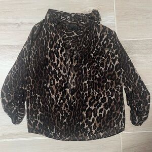 Jaguar Print Button Up, Guess